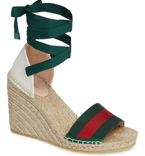 green gucci wedges|wedge Gucci sandals women.